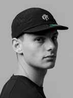 Boné Five Panel Corredor Compton Running Air Aba Curta Flexível - Preto