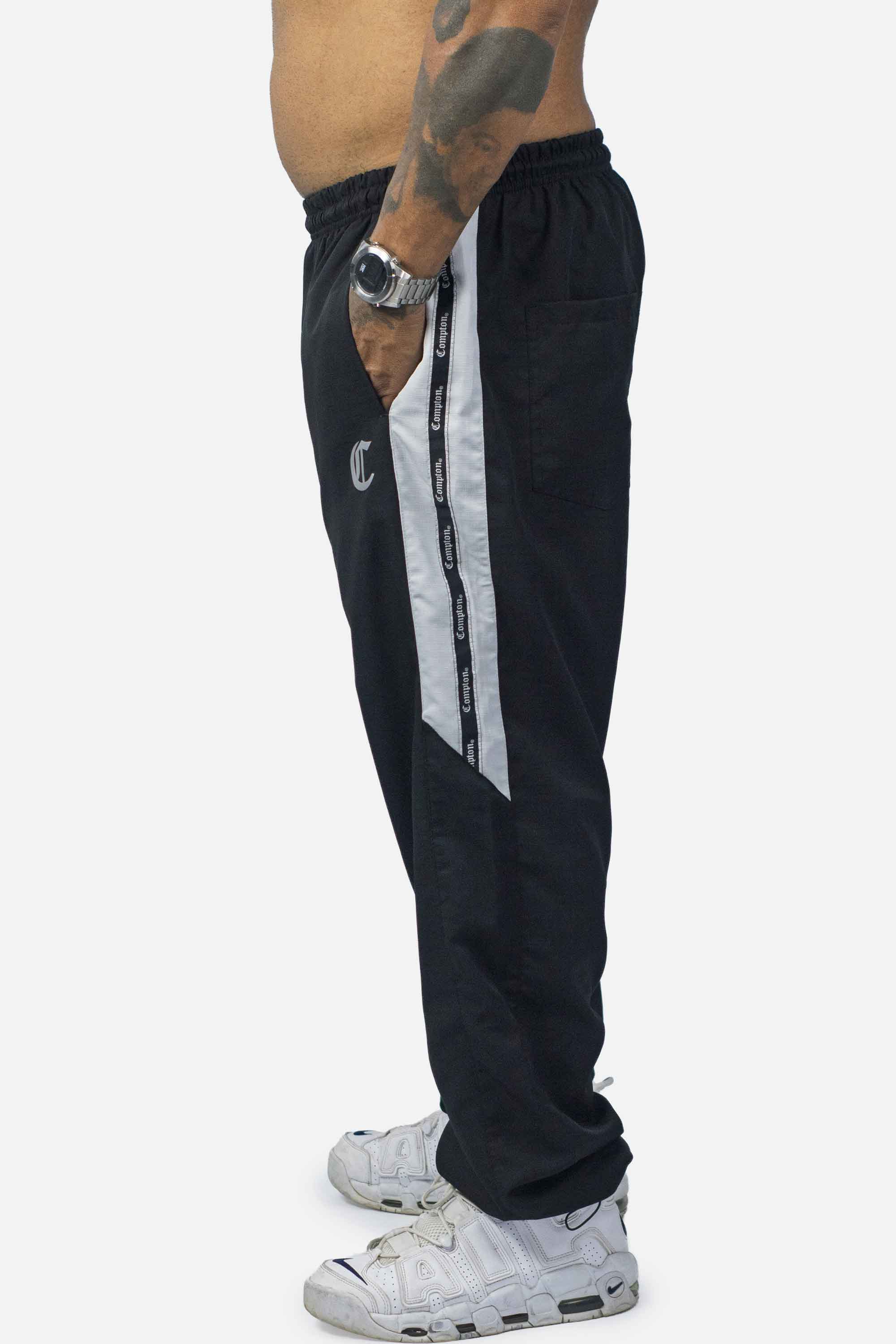 Calça Compton Tactel Faixa Galão Preta