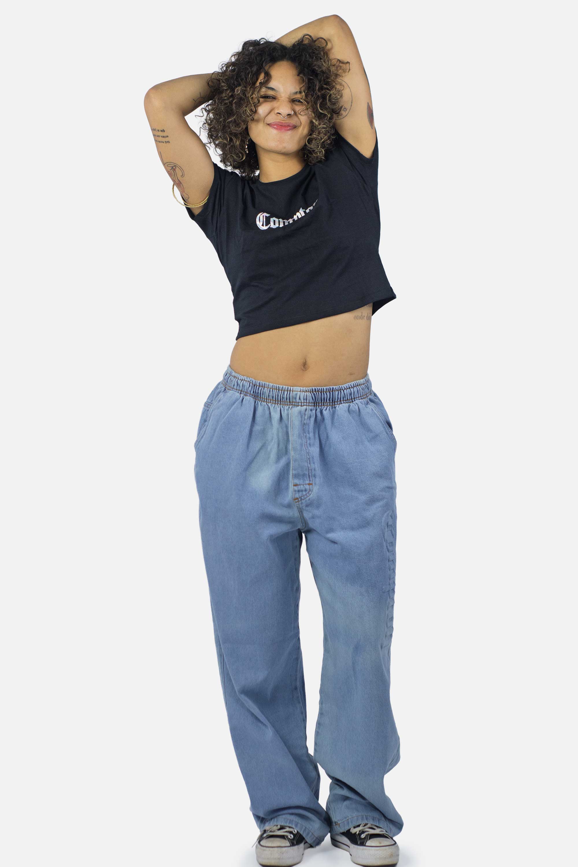 Cropped Compton Logo Holográfico Preto