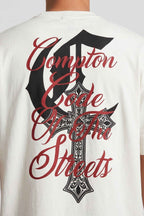 Camiseta Compton Oversized Code Of The Streets - Off White