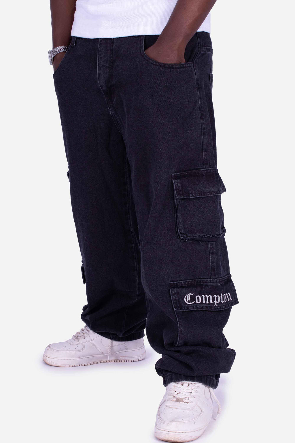 Calça Jeans Cargo Compton Black Four Pocket - COMPTON