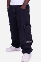 Calça Jeans Cargo Compton Black Four Pocket - COMPTON