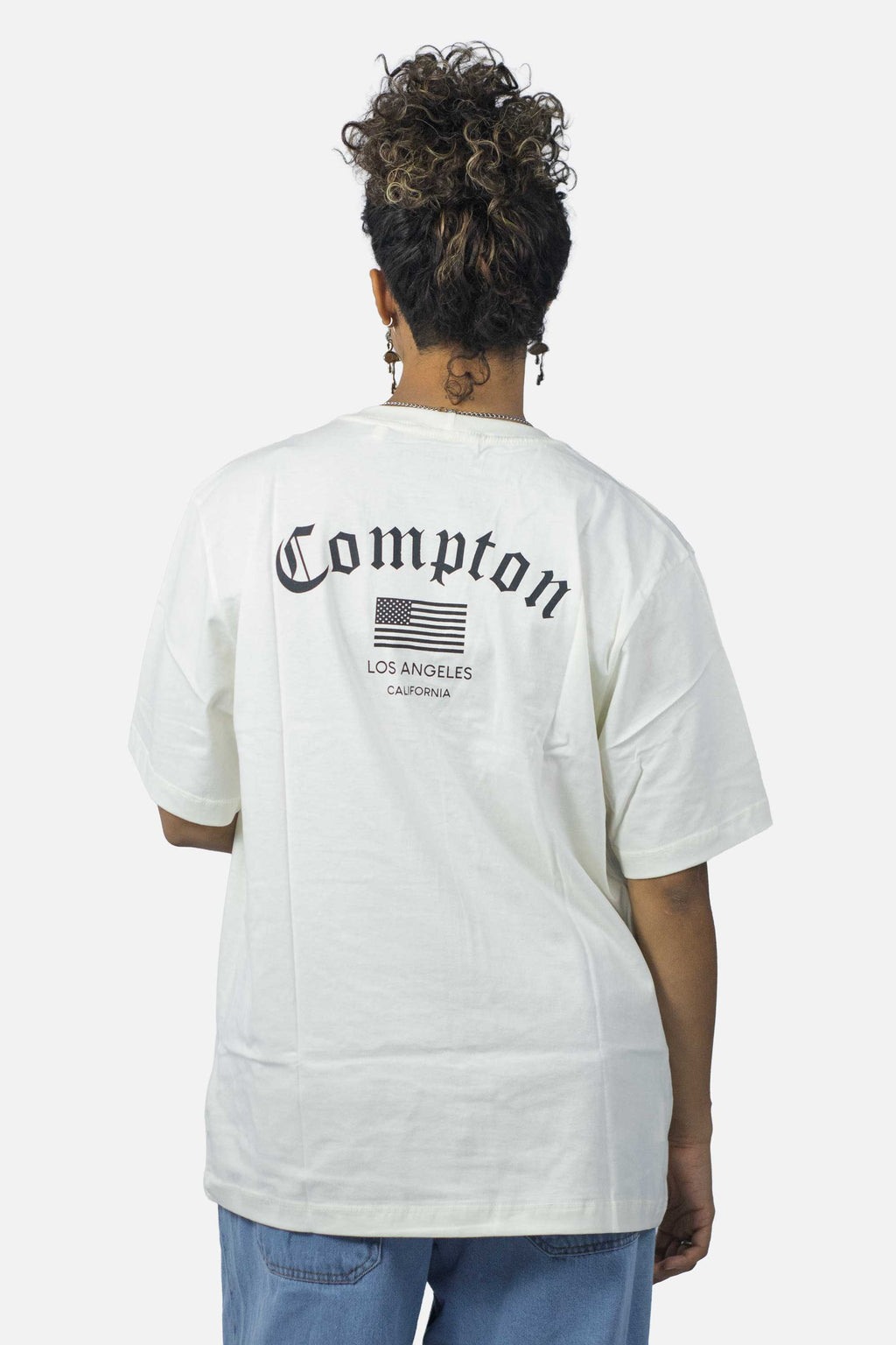 Camiseta Compton Oversized Los Angeles Flag Off White