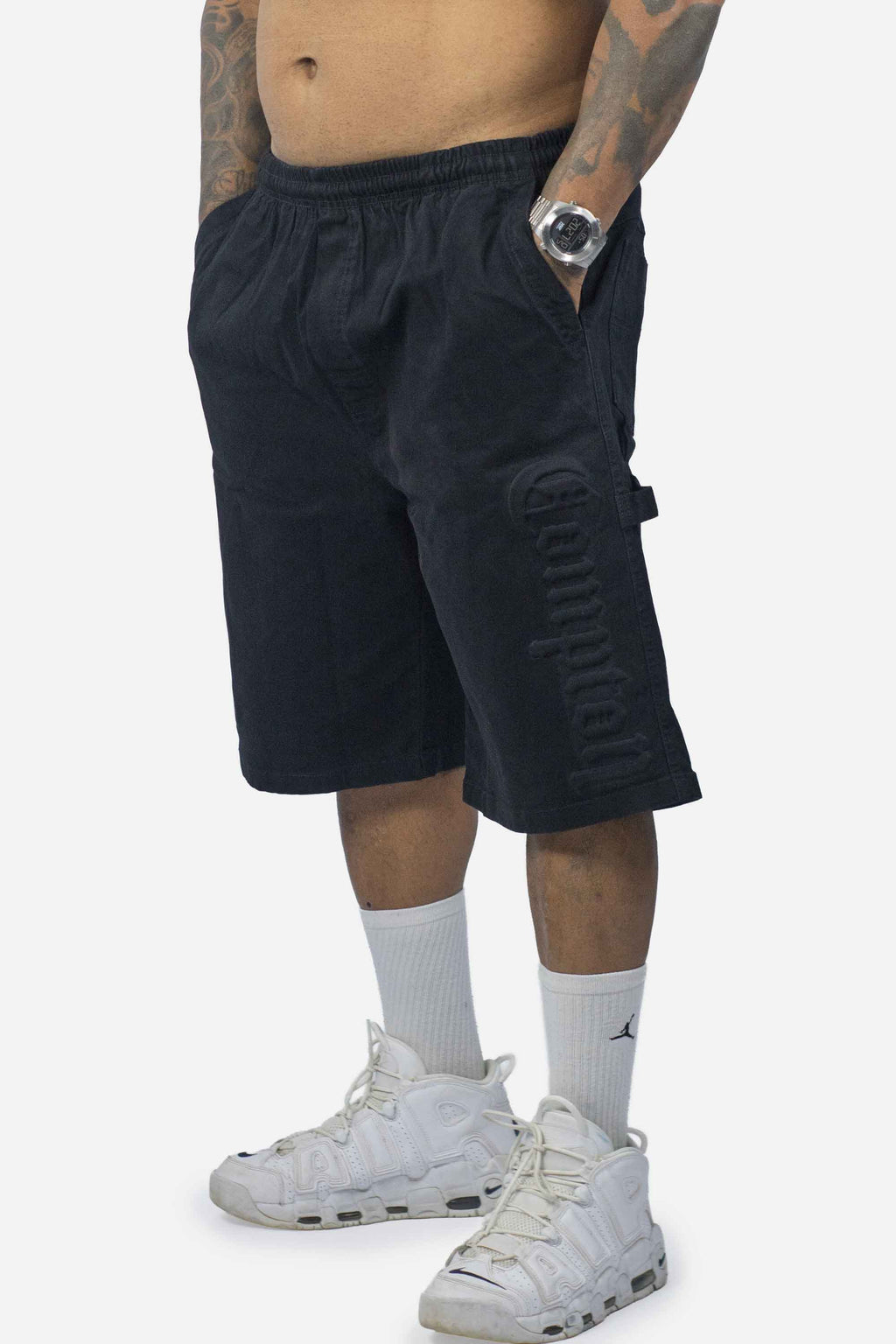 Bermuda Sarja Compton Carpinteiro Logo 3D Preta