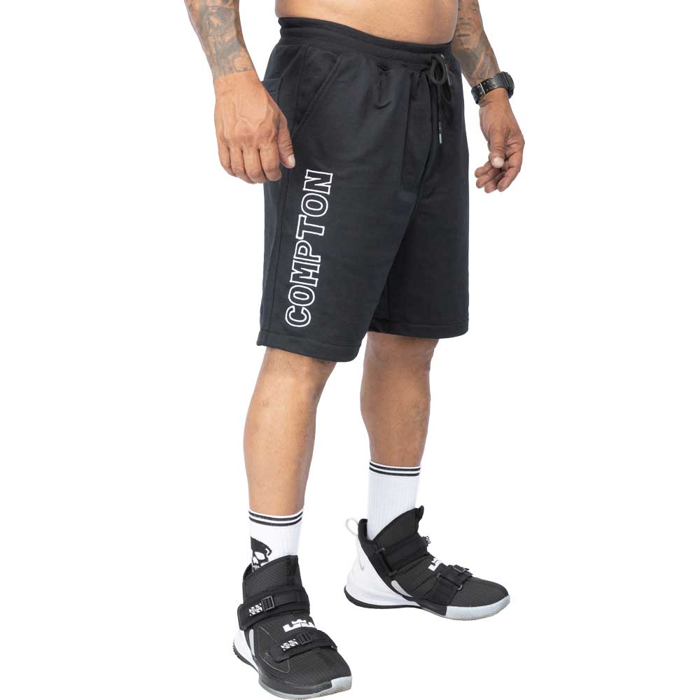 Bermuda Compton Moletinho Letter Bordada Preto