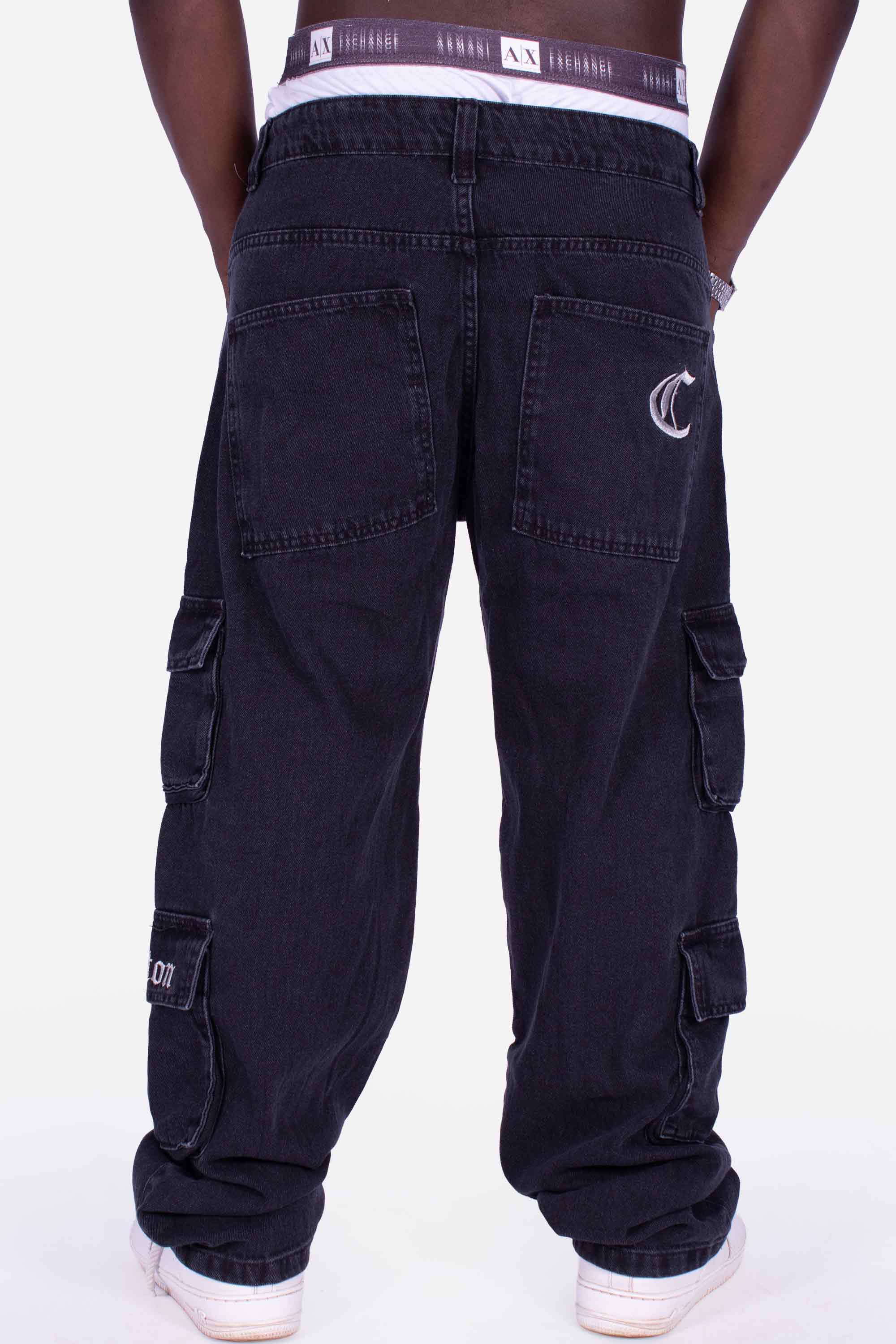 Calça Jeans Cargo Compton Black Four Pocket