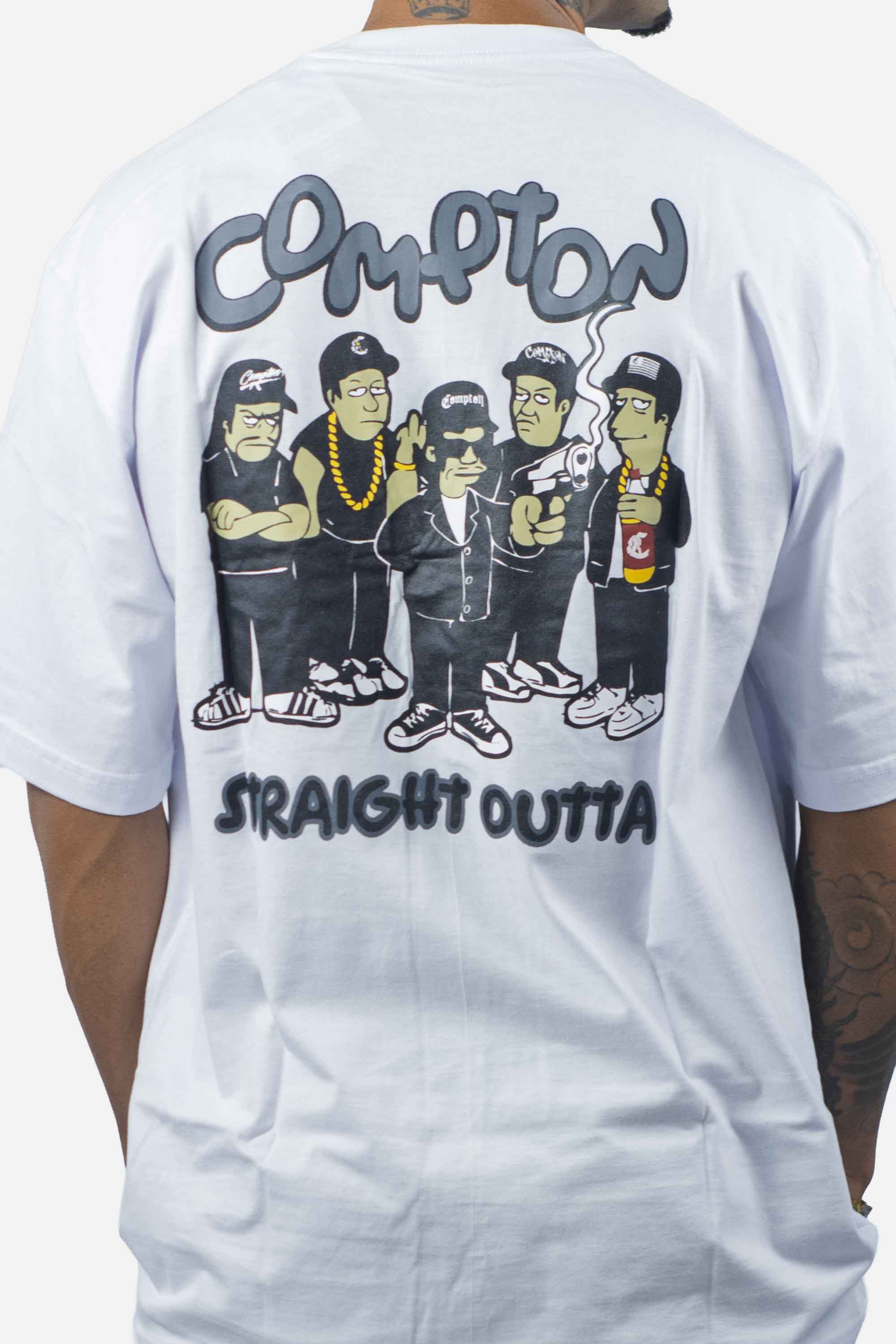 洋楽 G RAP!!PNORPH STAR/OMERTA Camiseta Compton Oversized Straigh Outta Branca – COMPTON