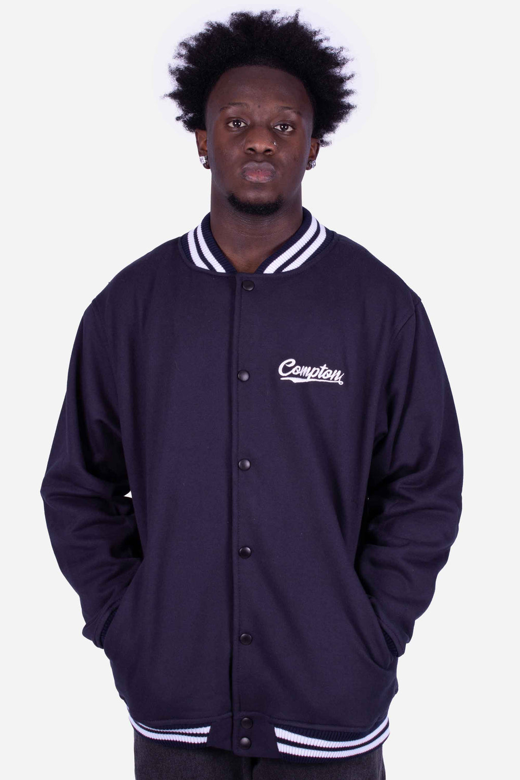 Jaqueta Compton College Bordada Azul Marinho