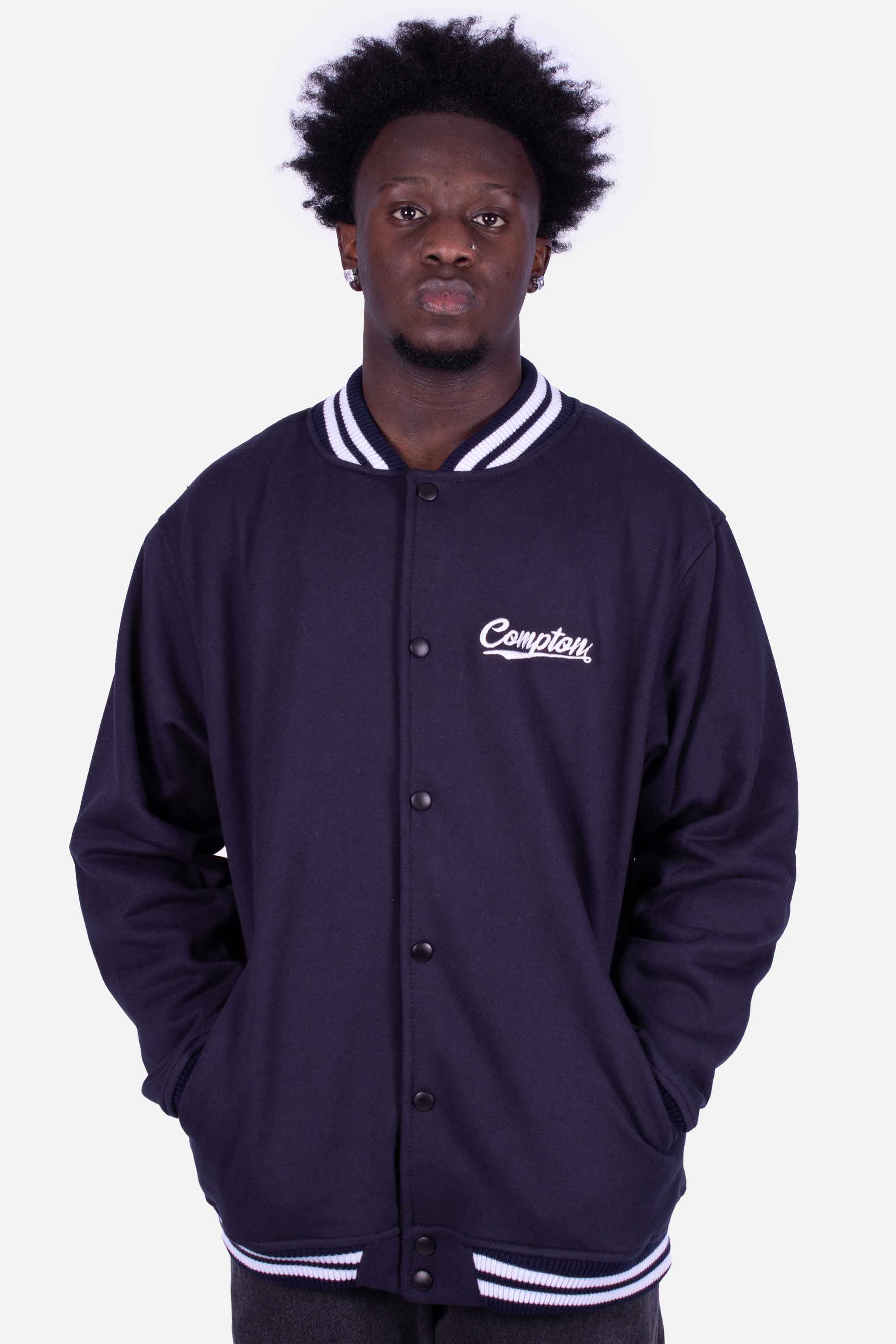 Jaqueta Compton College Bordada Azul Marinho