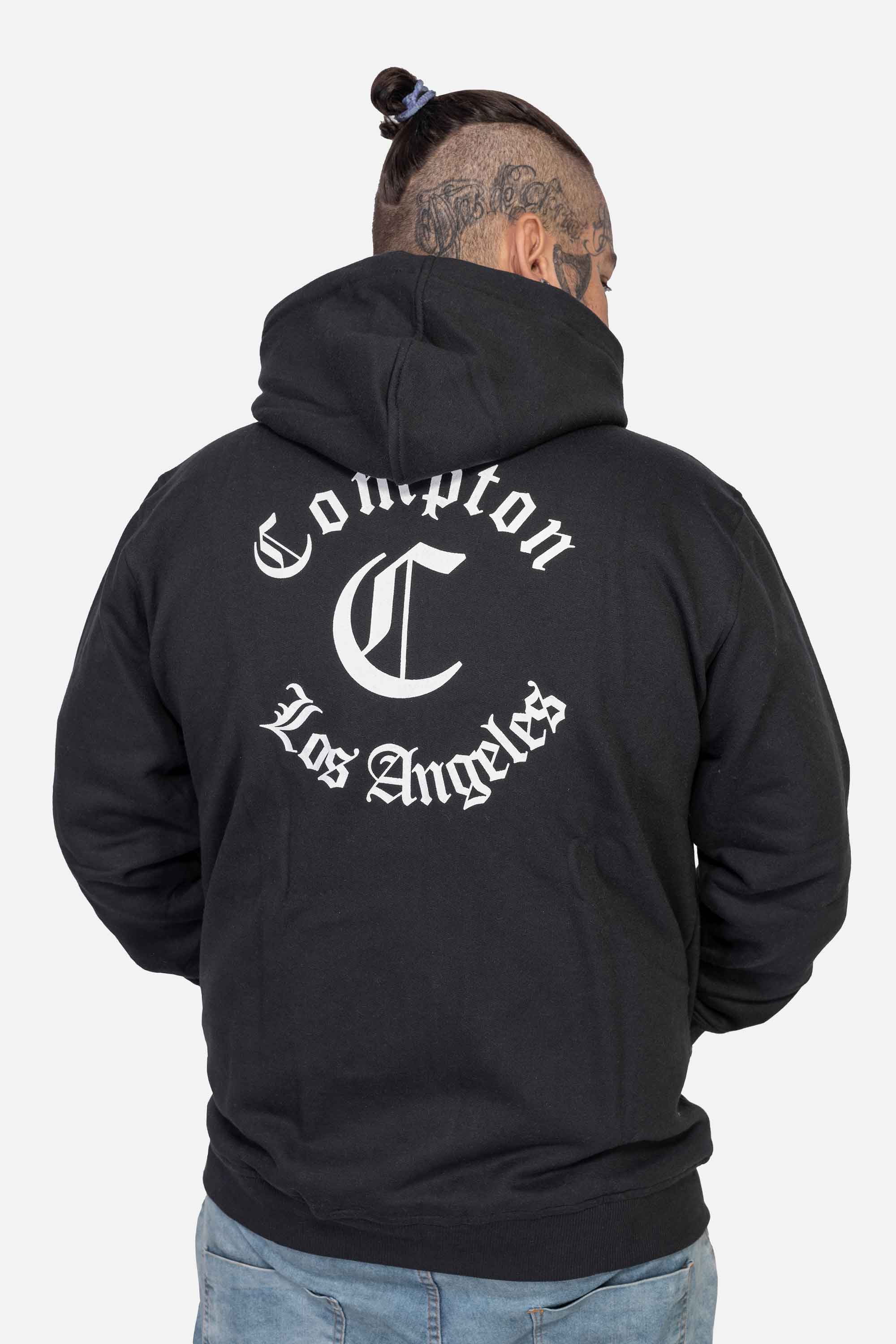 Moletom Compton Canguru Ziper Los Angeles Preto