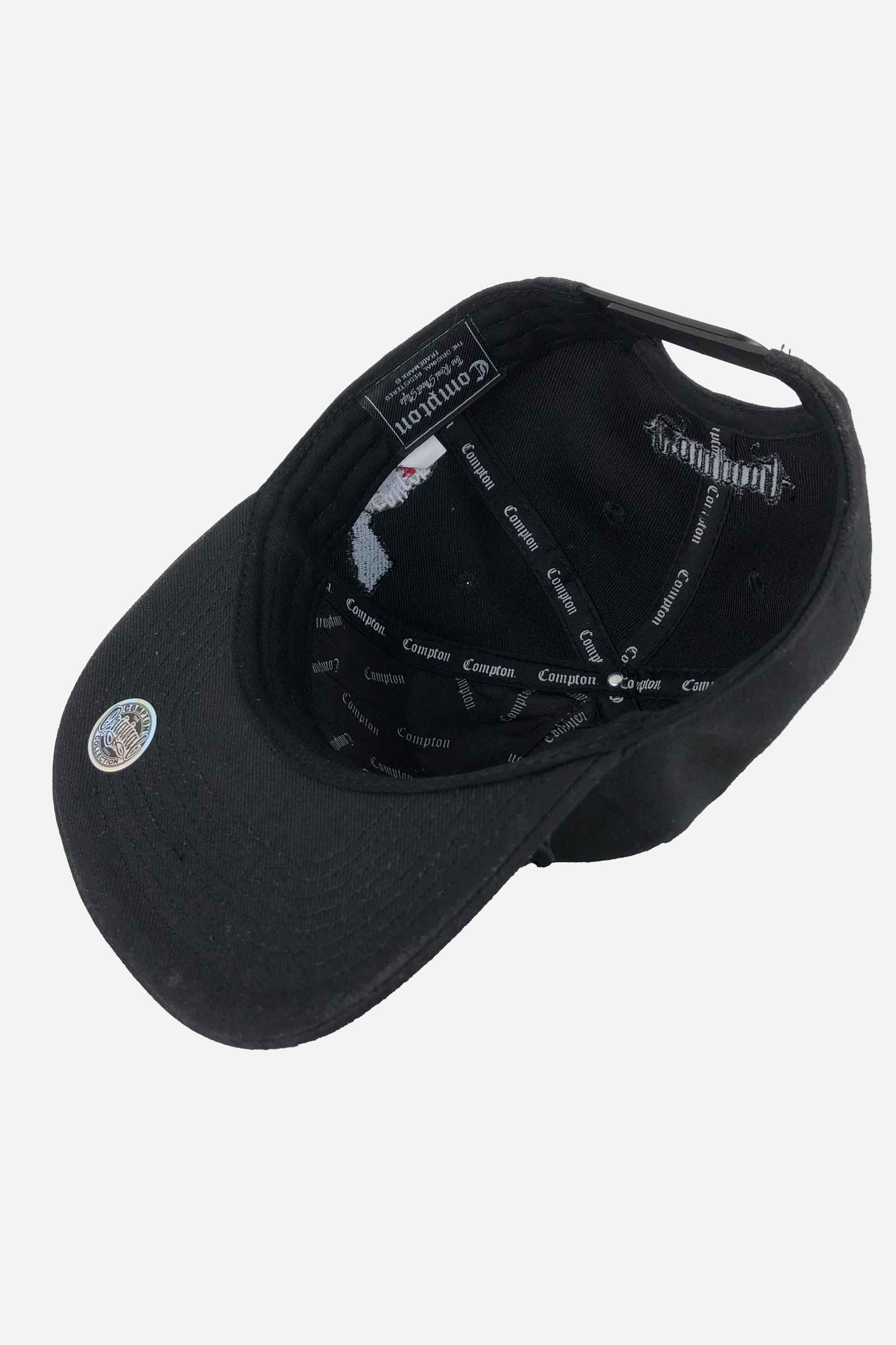 Boné Compton Aba Reta Snapback Cali All Black