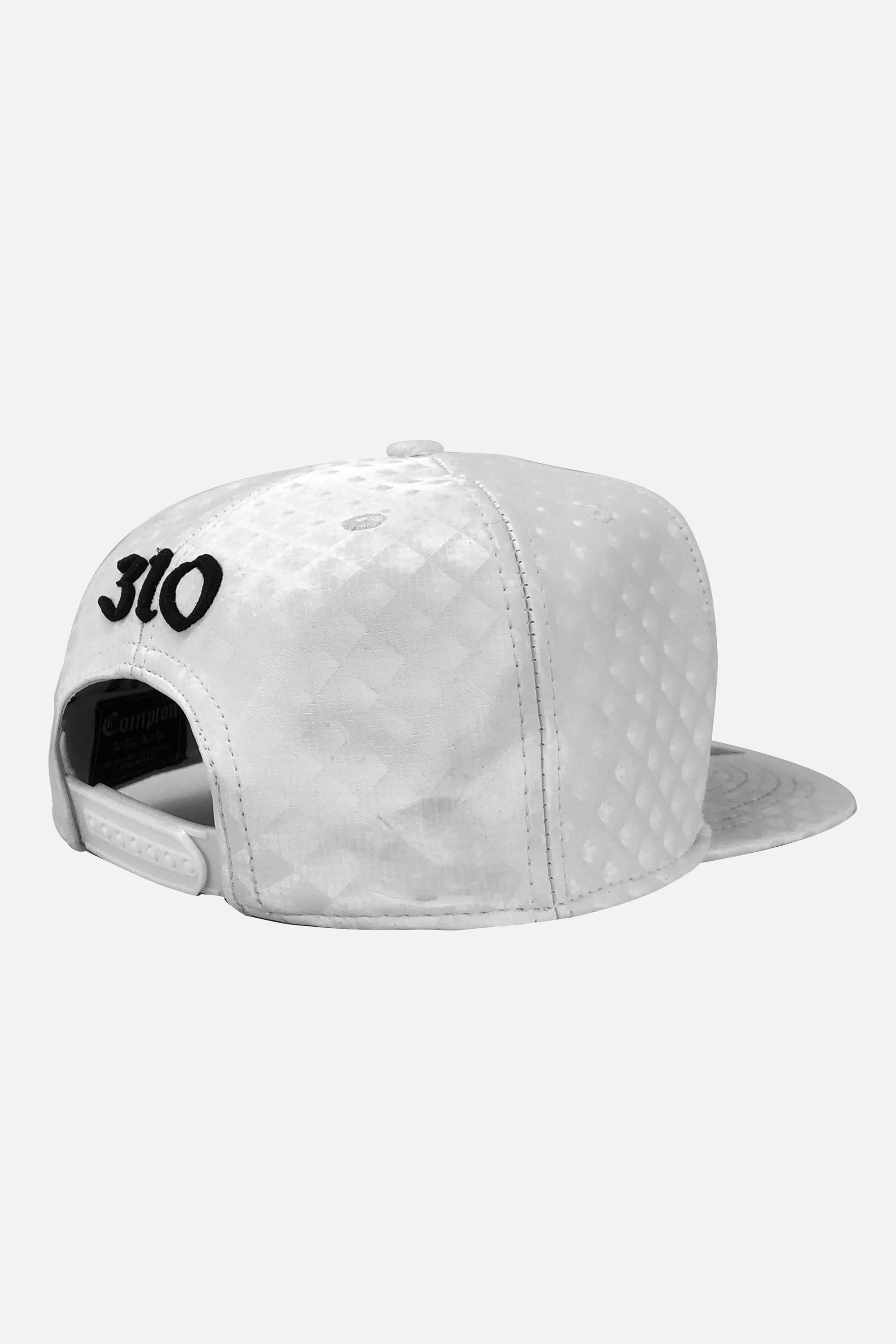 Boné Compton Aba Reta Classic Couro Branco