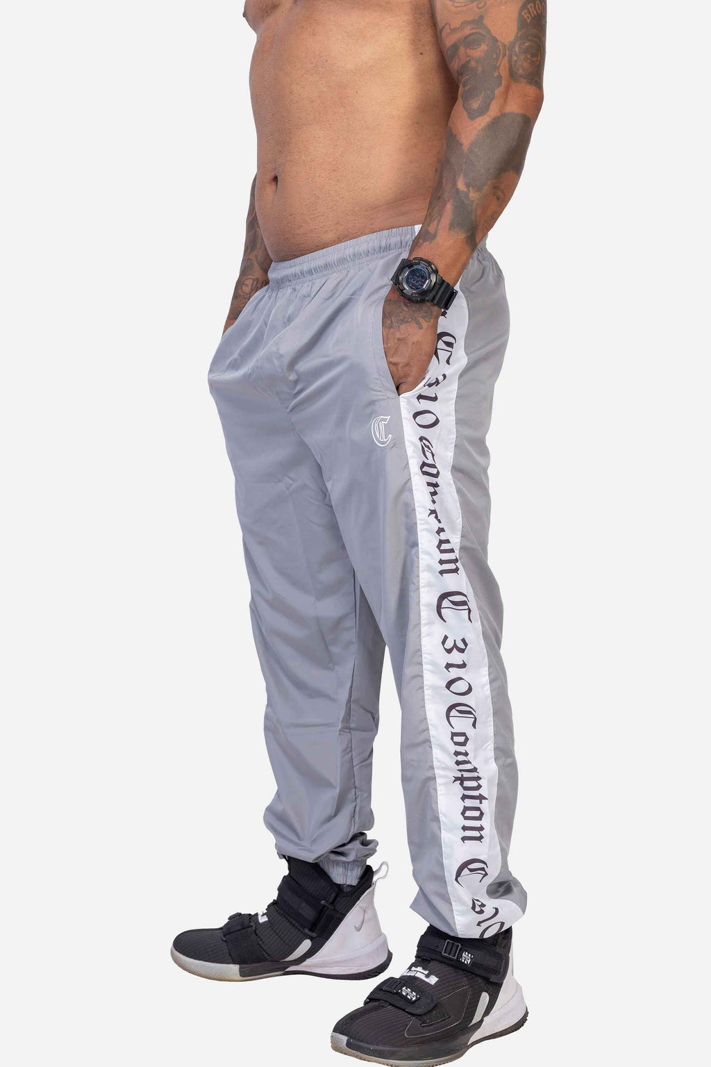 Calça Compton Tactel Faixa Cinza