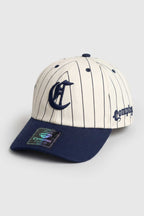 Boné Dad Hat Compton Baseball Pinstripe Azul Logo Bordado