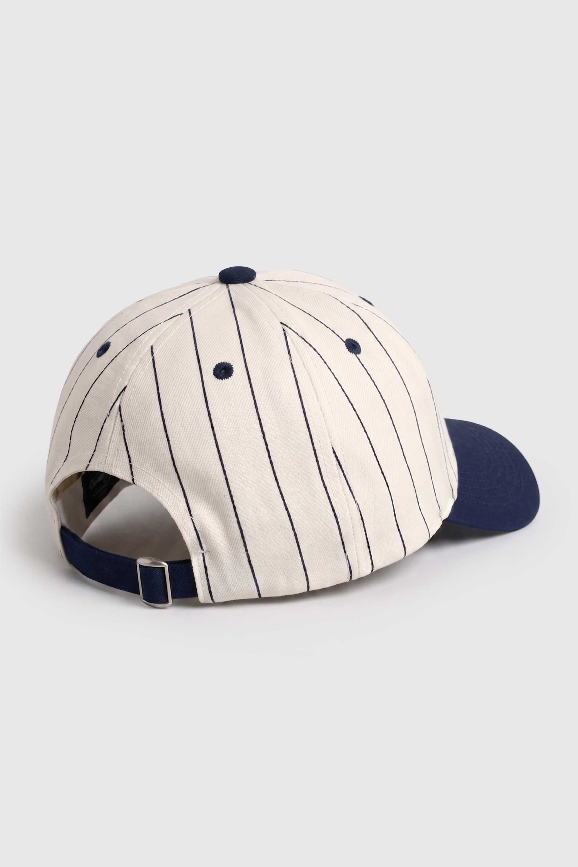 Boné Dad Hat Compton Baseball Pinstripe Azul Logo Bordado