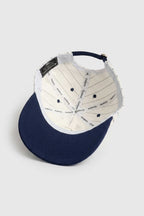 Boné Dad Hat Compton Baseball Pinstripe Azul Logo Bordado