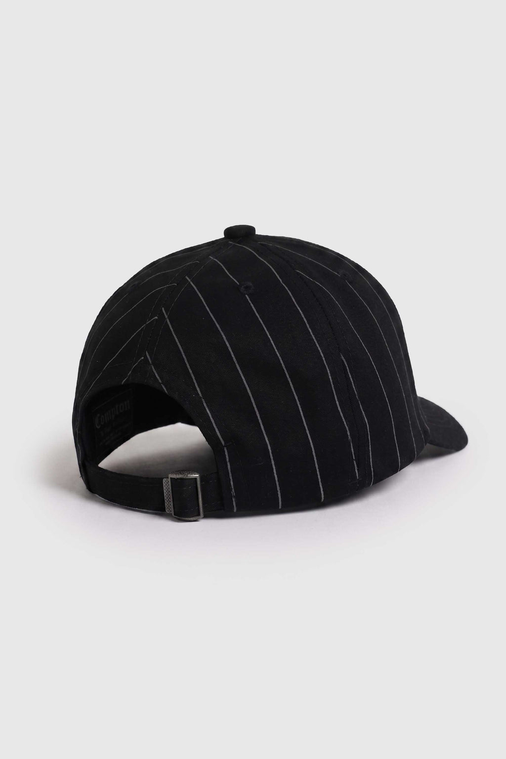 Boné Dad Hat Compton Baseball Pinstripe Preto Logo Bordado