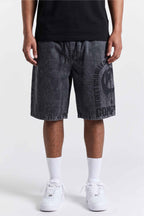 Bermuda Jeans Compton  Elástico Chanfro Marmorizada