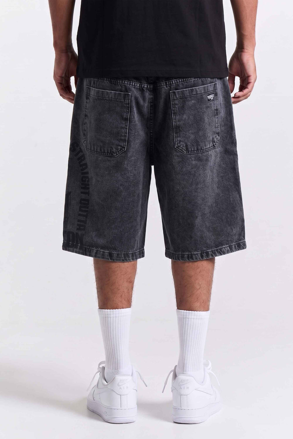 Bermuda Jeans Compton  Elástico Chanfro Marmorizada