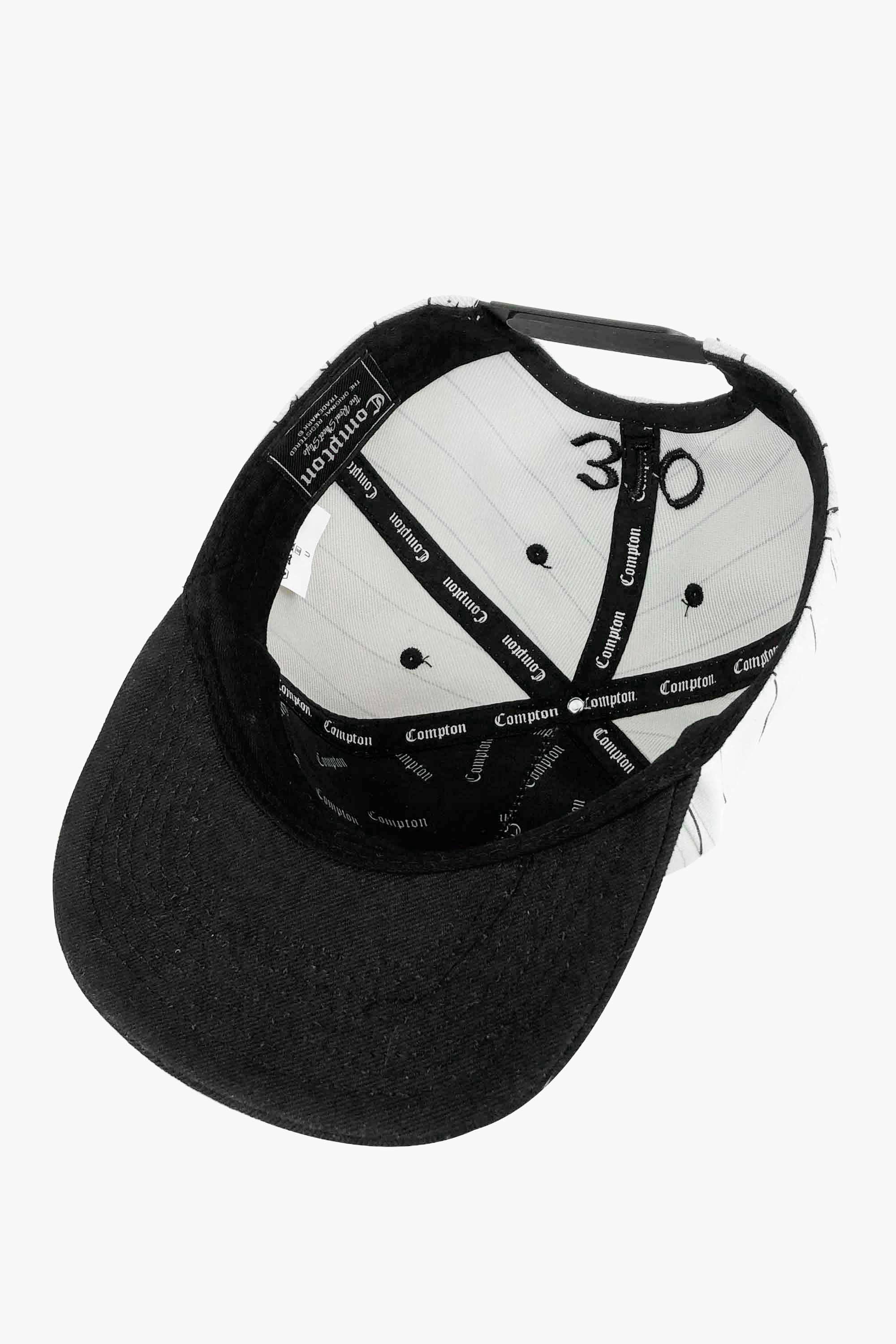 Boné Compton Aba Reta Snapback Logo Pinstripe Cinza