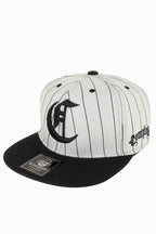 Boné Compton Aba Reta Snapback Logo Pinstripe Cinza