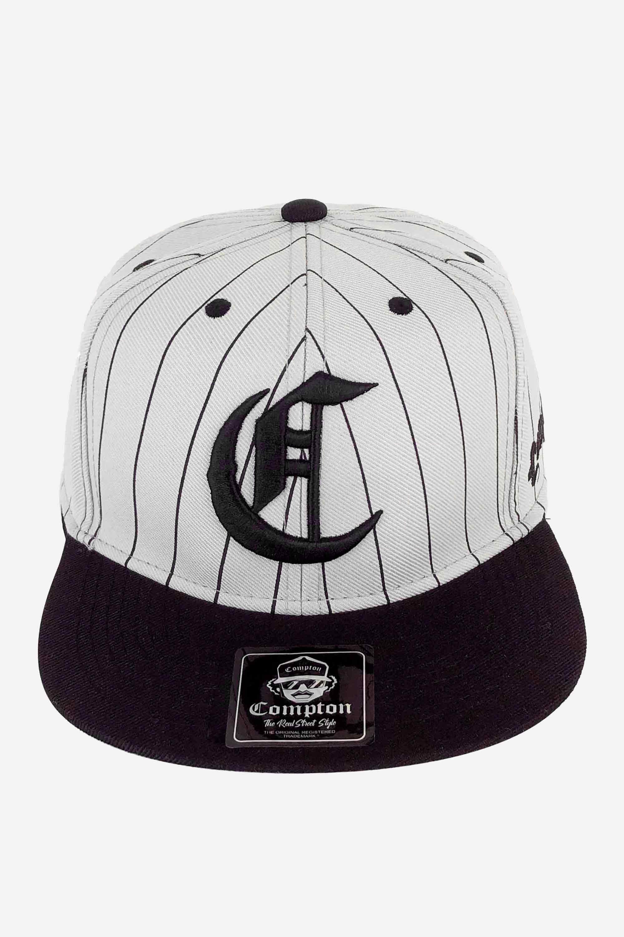 Boné Compton Aba Reta Snapback Logo Pinstripe Cinza