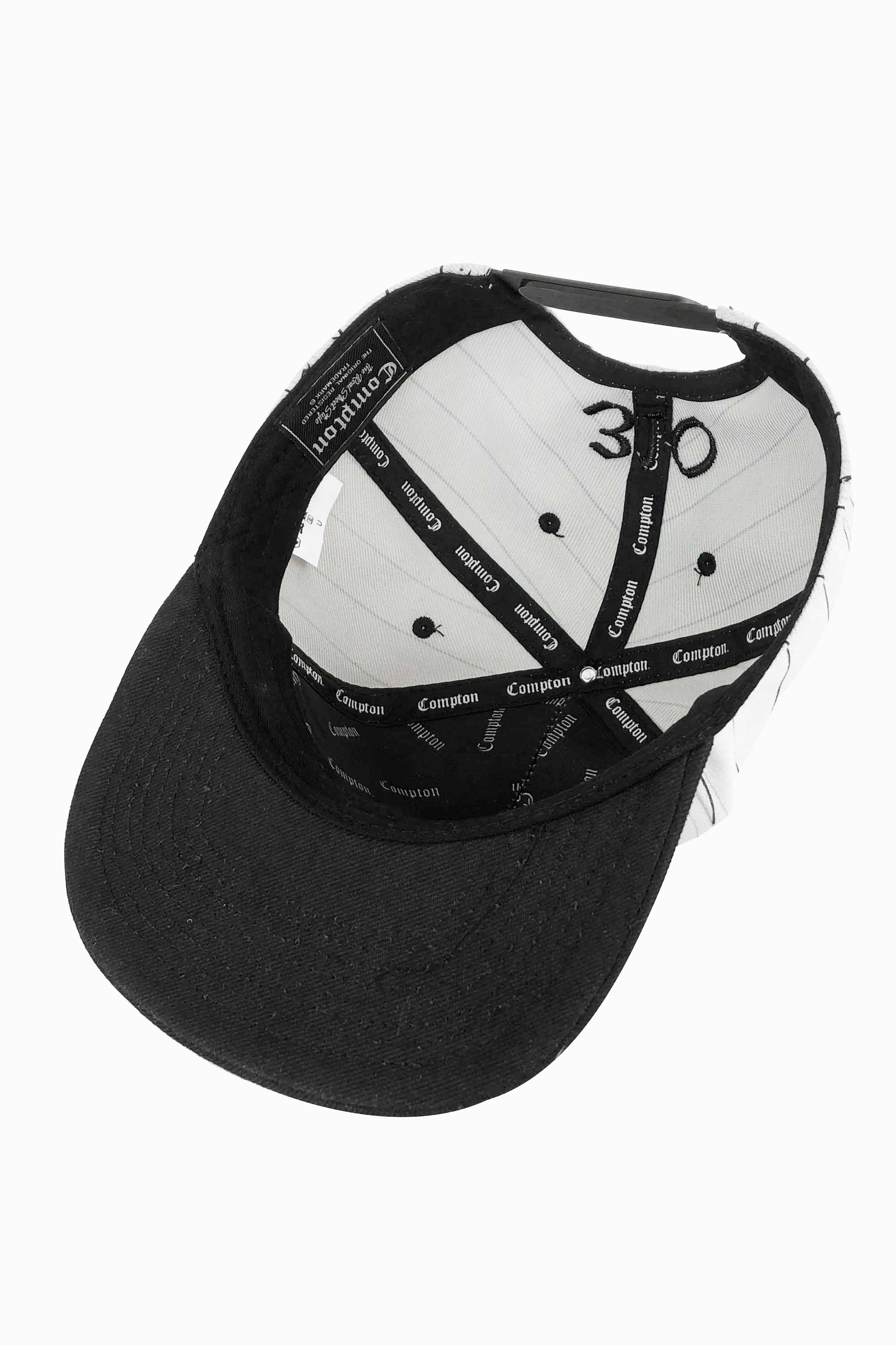 Boné Compton Aba Reta Snapback Urban Pinstripe Cinza