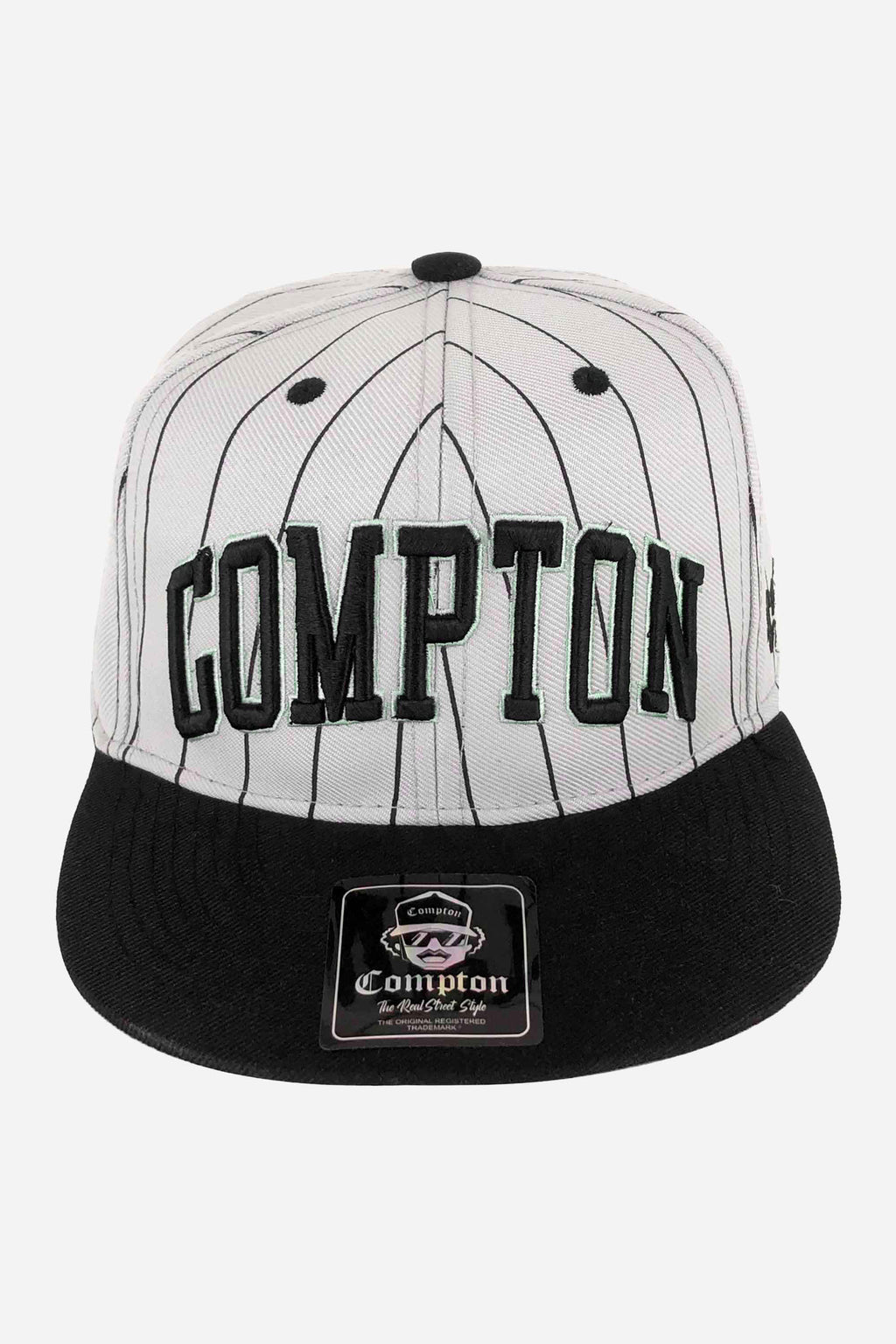 Boné Compton Aba Reta Snapback Urban Pinstripe Cinza