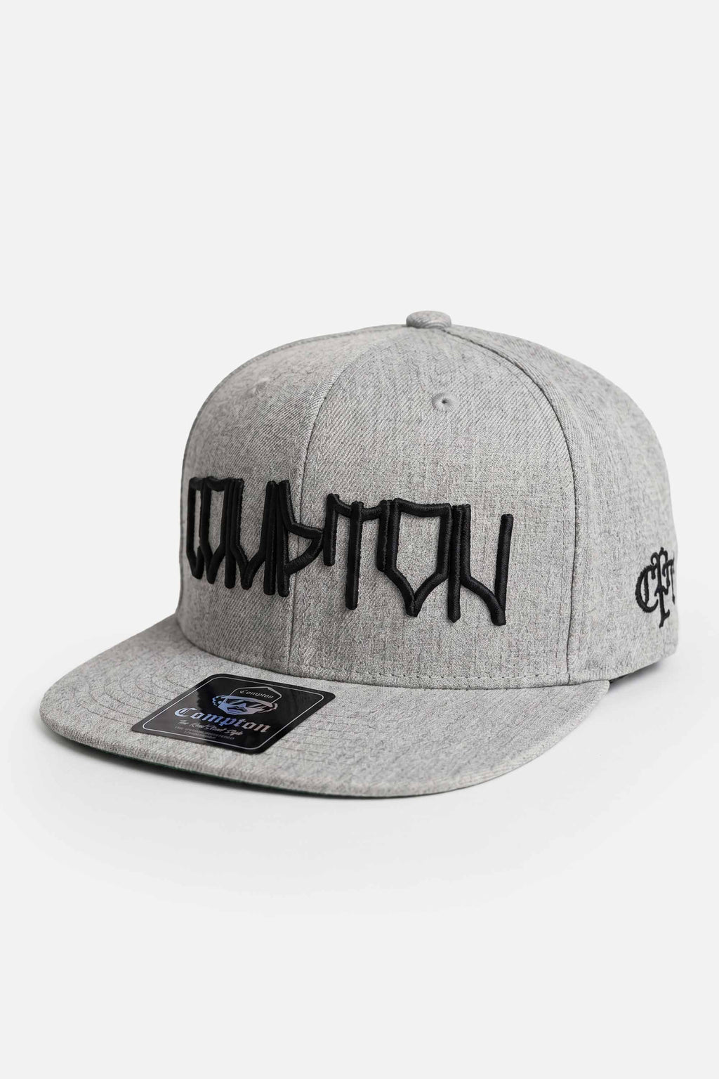Boné Compton Aba Reta Snapback Graphite Pixo Cinza