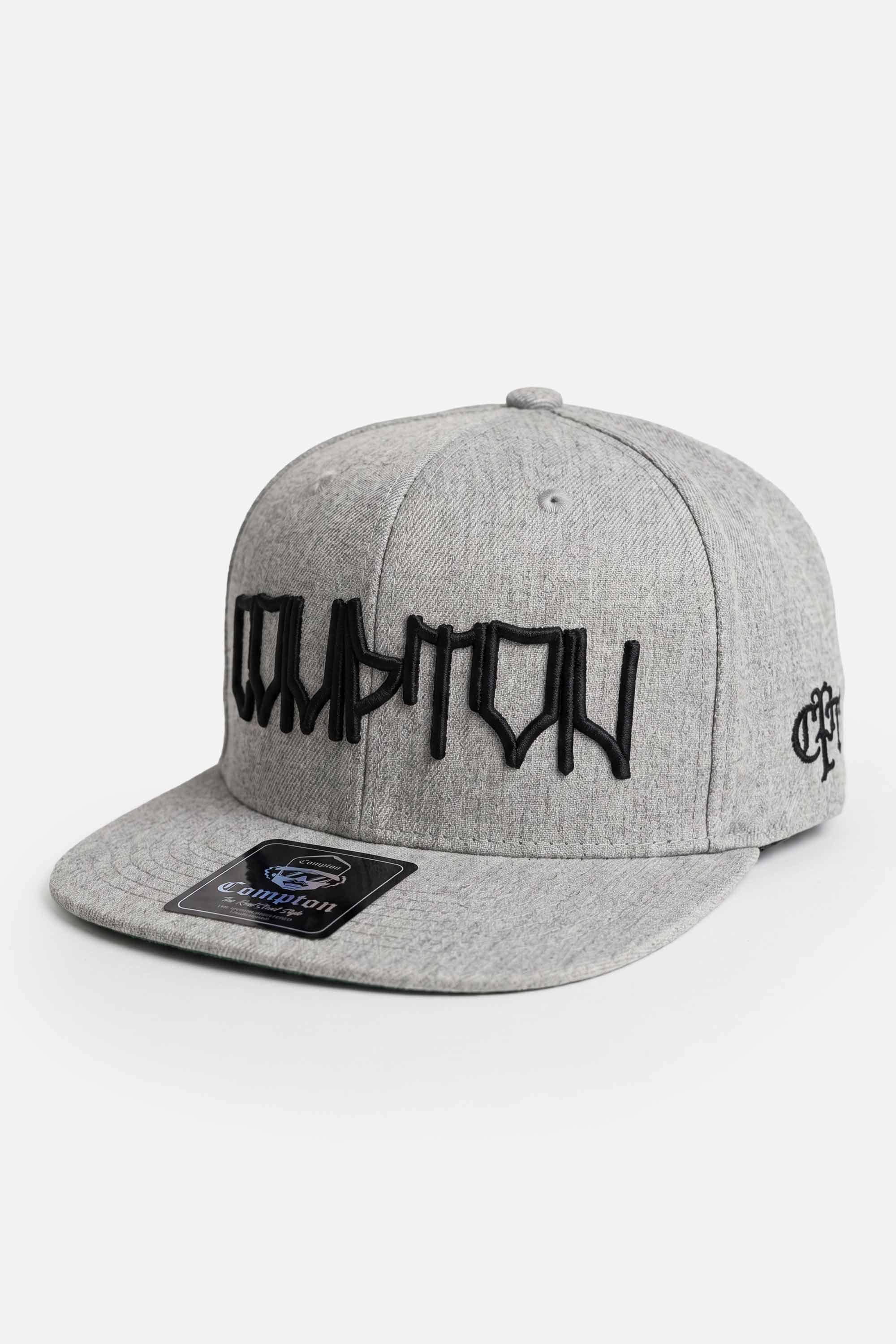 Boné Compton Aba Reta Snapback Graphite Pixo Cinza