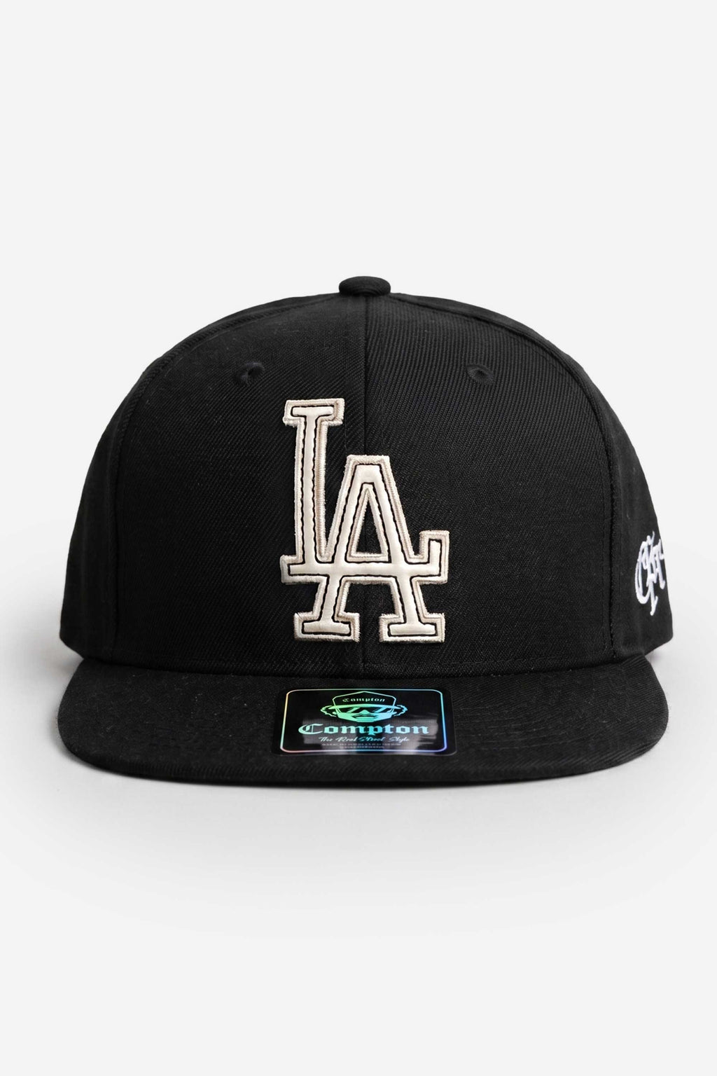 Boné Compton Aba Reta Snapback LA Recorte a Laser Preto