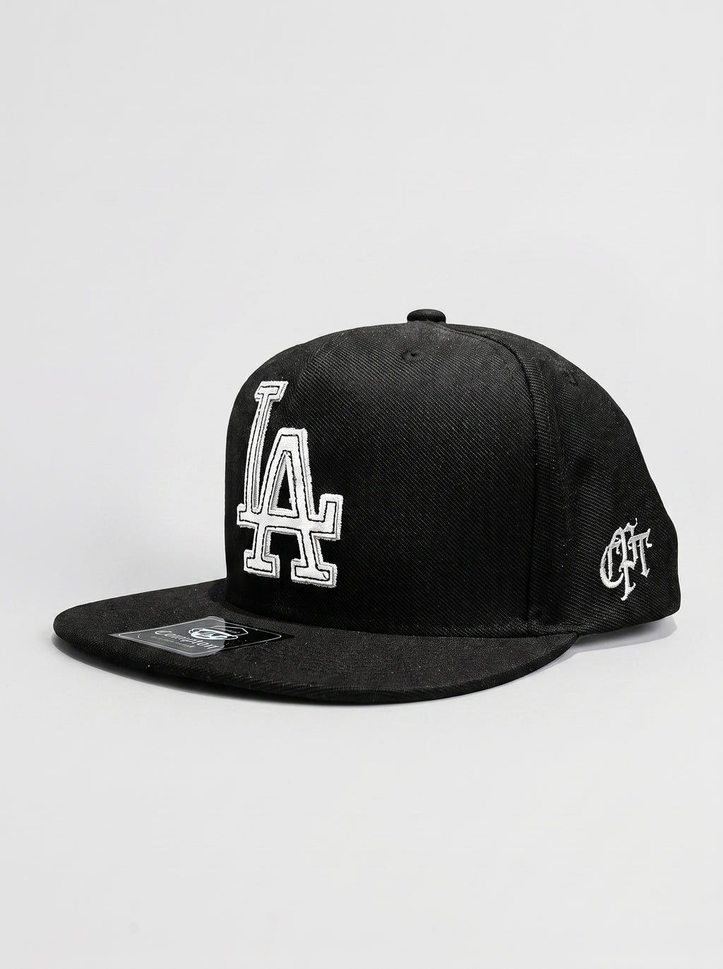 Boné Compton Aba Reta Snapback LA Recorte a Laser Preto