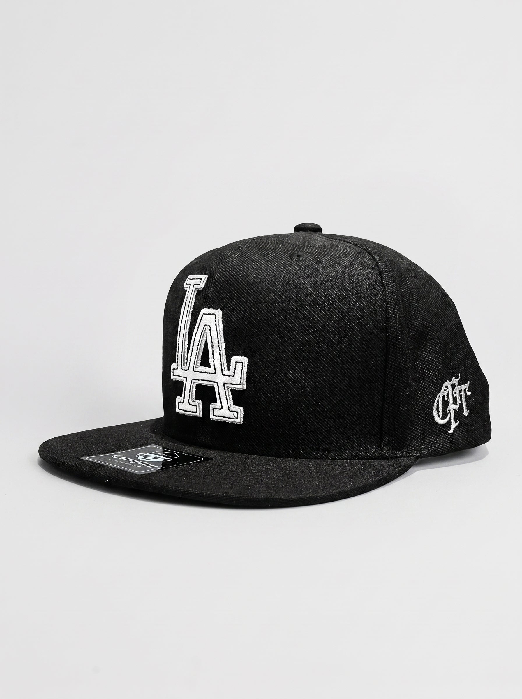 Boné Compton Aba Reta Snapback LA Recorte a Laser Preto