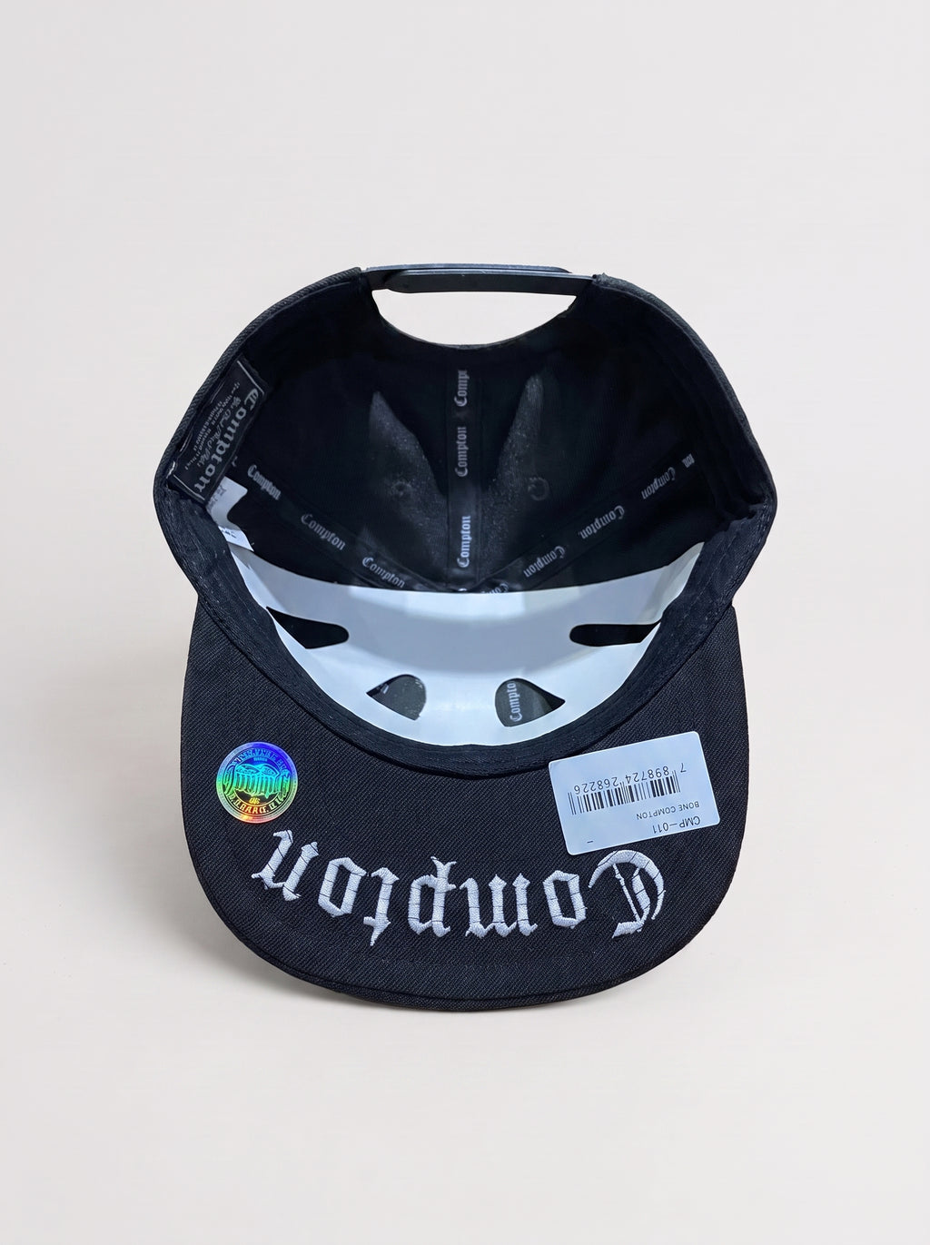 Boné Compton Aba Reta Snapback LA Recorte a Laser Preto