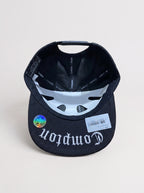Boné Compton Aba Reta Snapback LA Recorte a Laser Preto