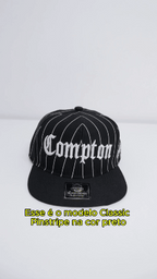 Boné Compton Aba Reta Classic Pinstripe Preto