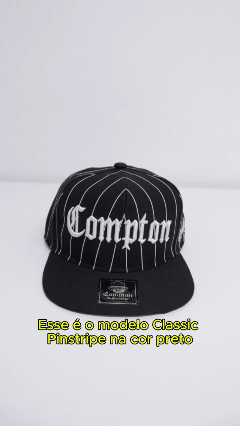 Boné Compton Aba Reta Classic Pinstripe Preto