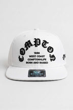 Boné Compton Aba Reta Snapback Born And Raised Branco