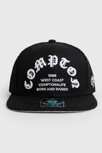 Boné Compton Aba Reta Snapback Born And Raised Preto