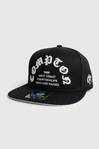 Boné Compton Aba Reta Snapback Born And Raised Preto