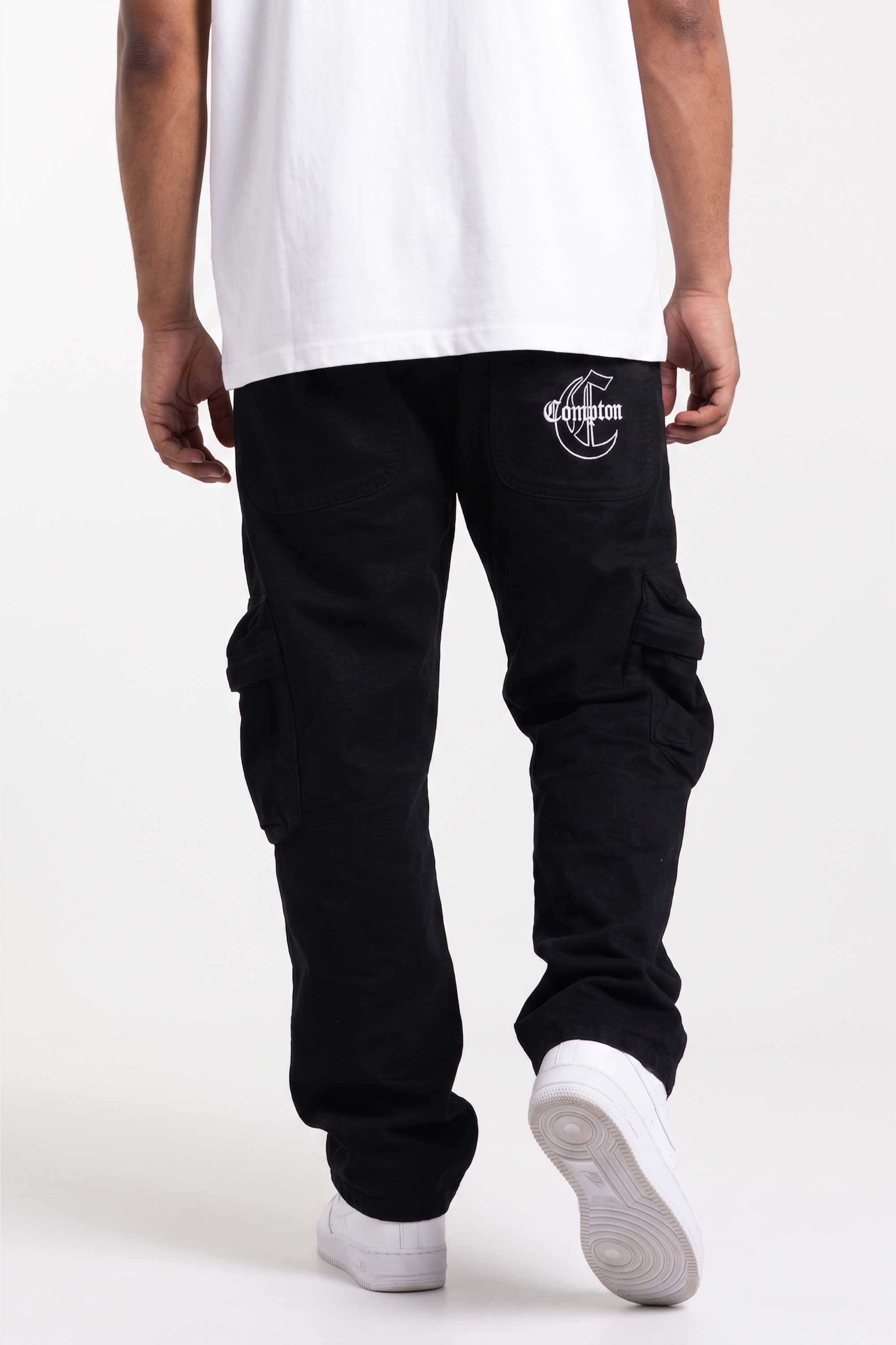 Calça Cargo Compton Bolso Sacola Preta