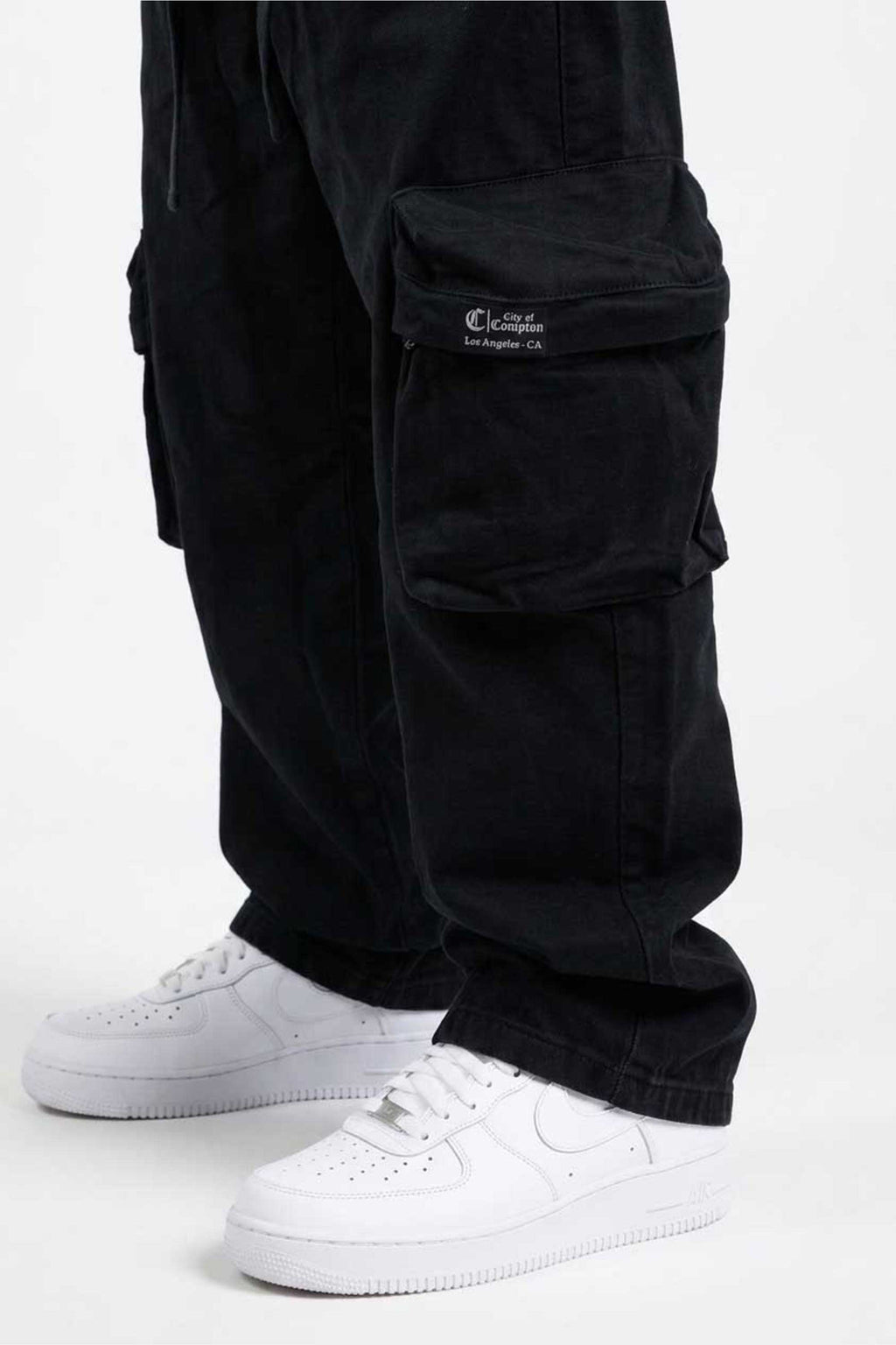 Calça Cargo Compton Bolso Sacola Preta
