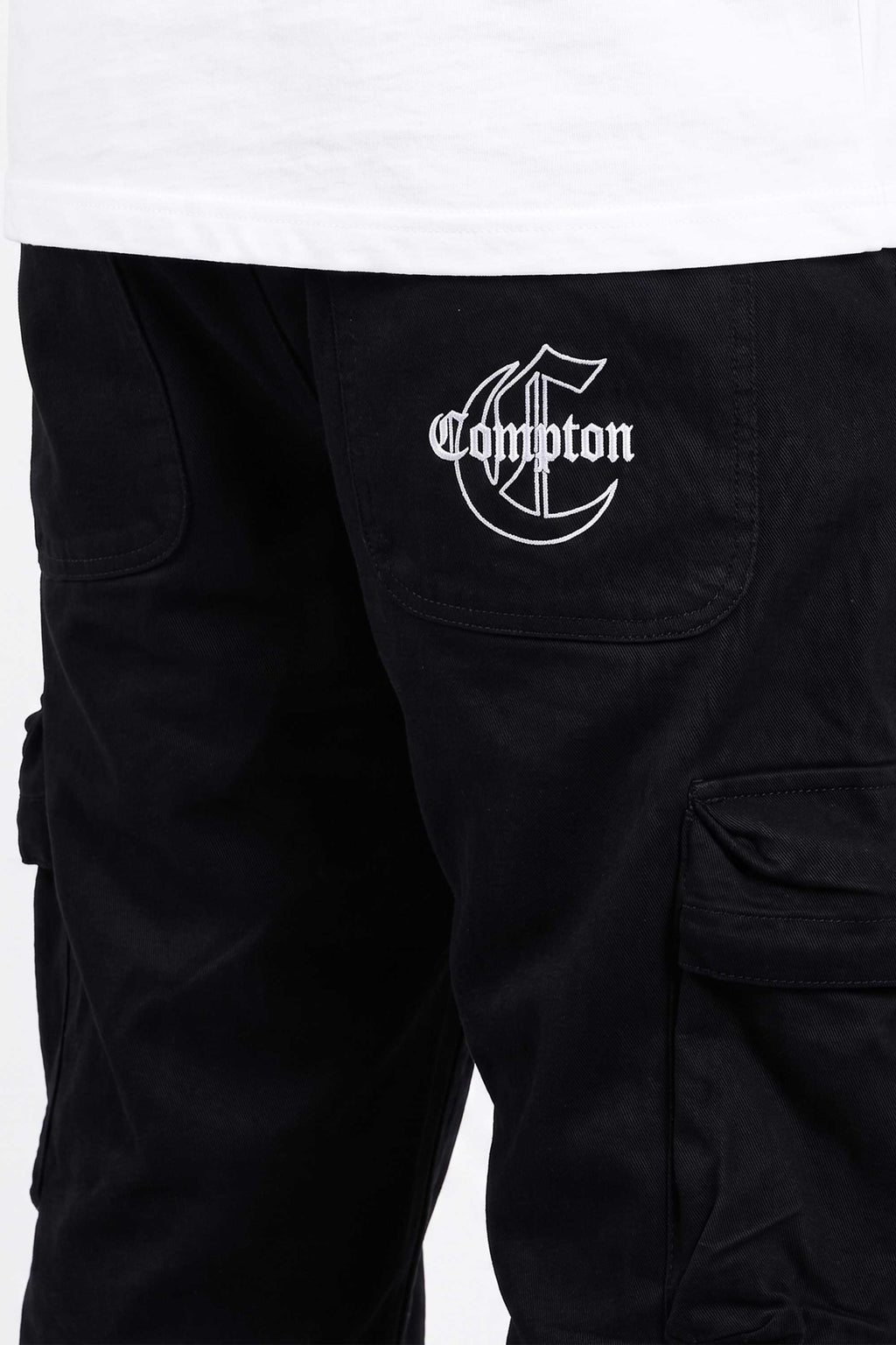 Calça Cargo Compton Bolso Sacola Preta