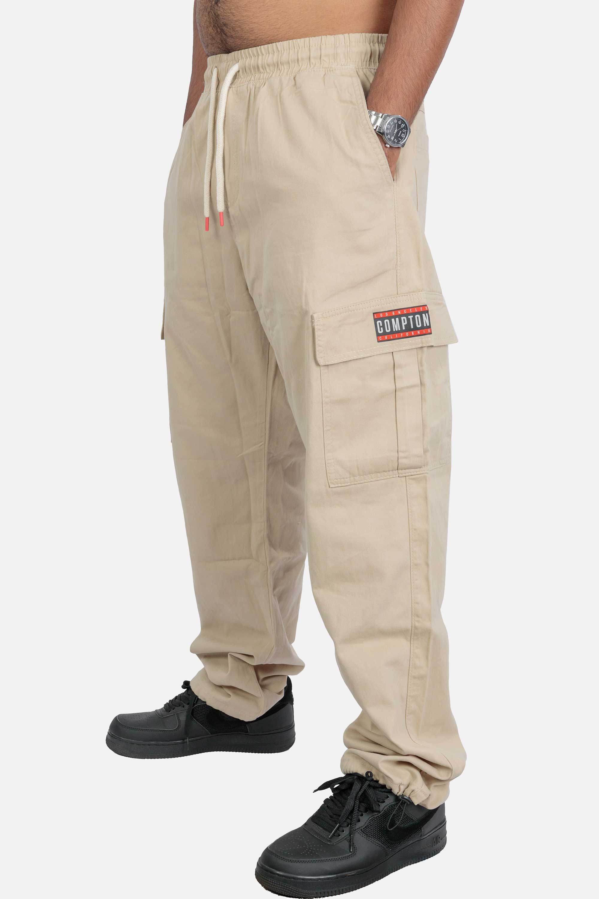 Calça Cargo Compton Balão Sarja Caqui