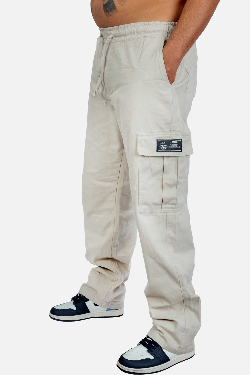 Calça Cargo Compton Sarja Balão Bege