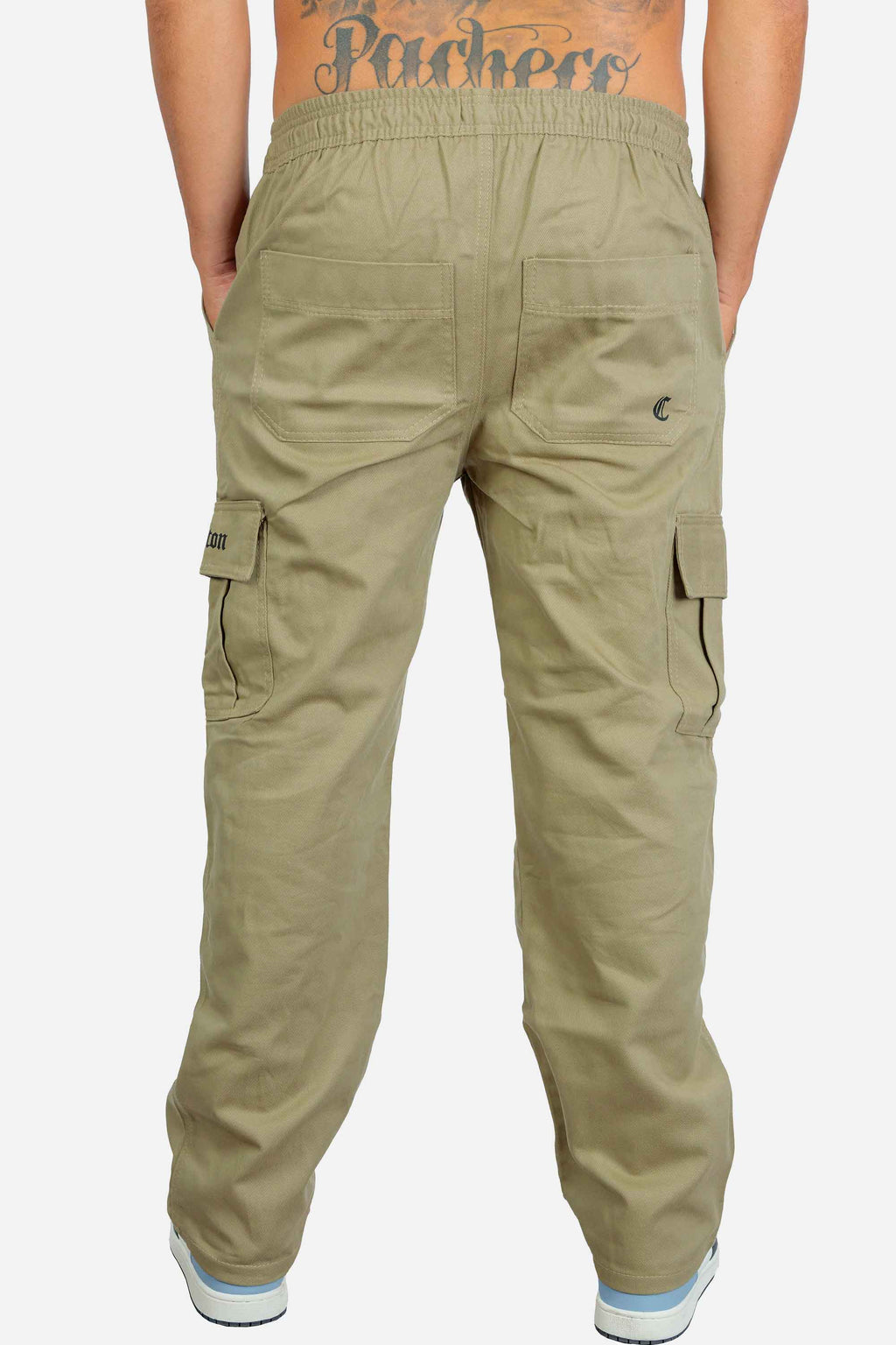 Calça Cargo Compton Sarja Pesada Reta Caqui