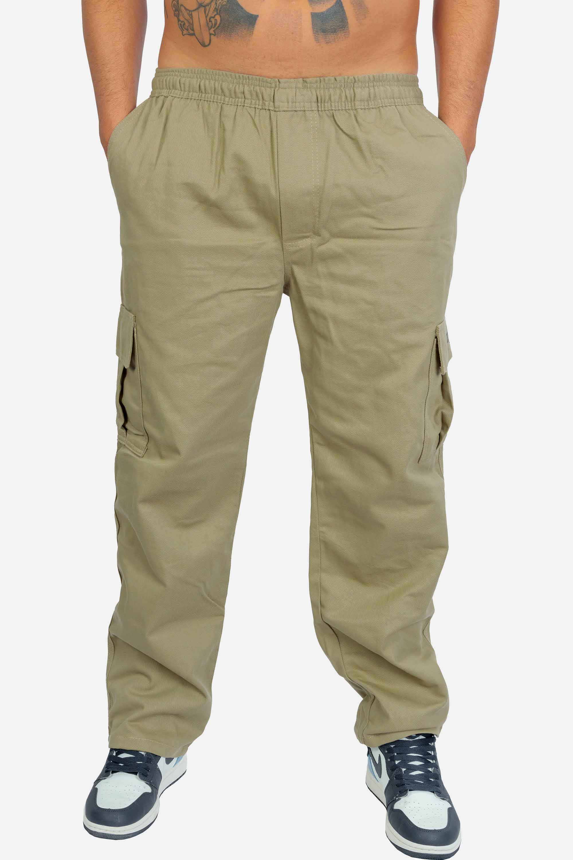 Calça Cargo Compton Sarja Pesada Reta Caqui