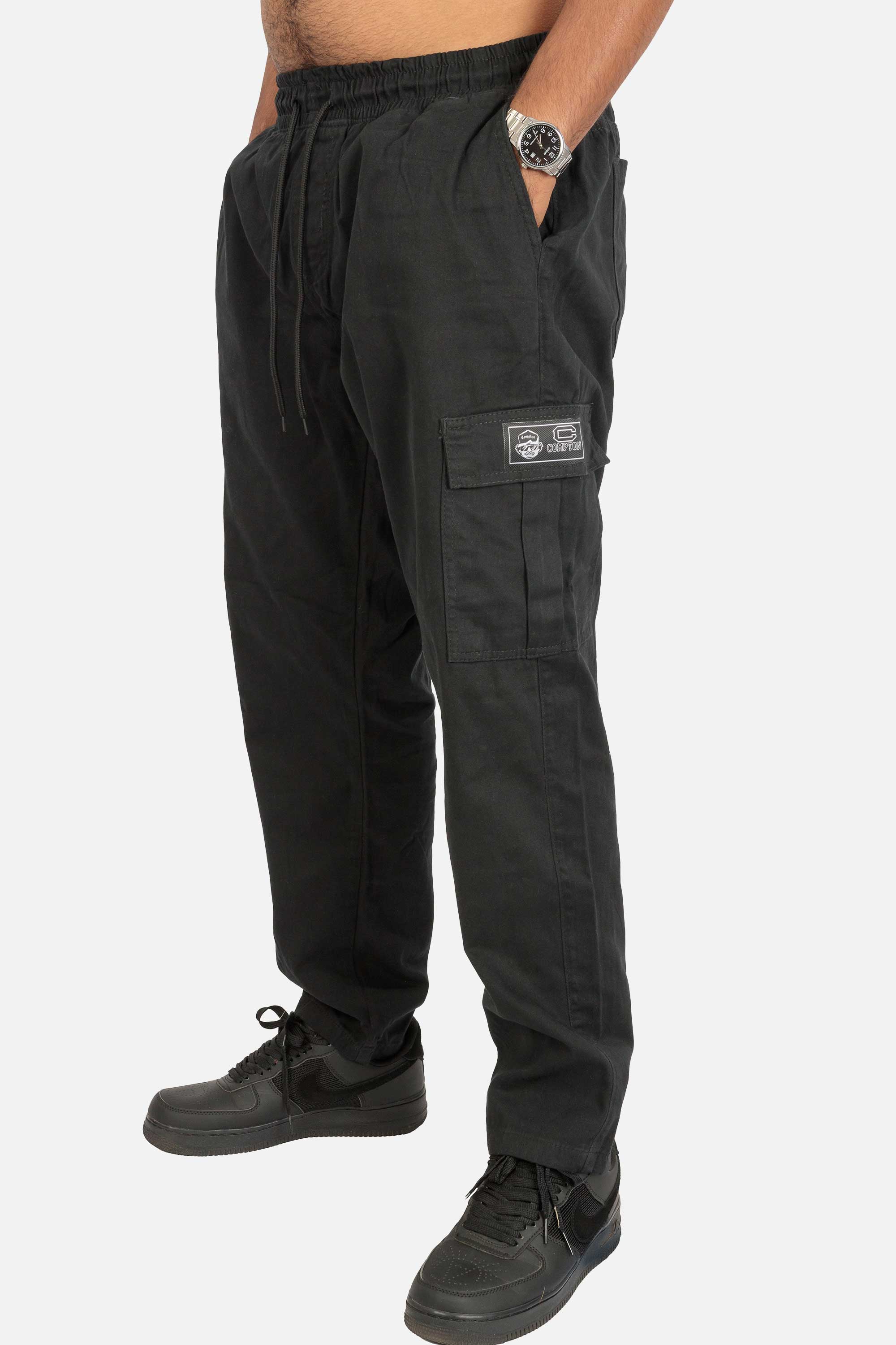 Calça Cargo Compton Sarja Preta
