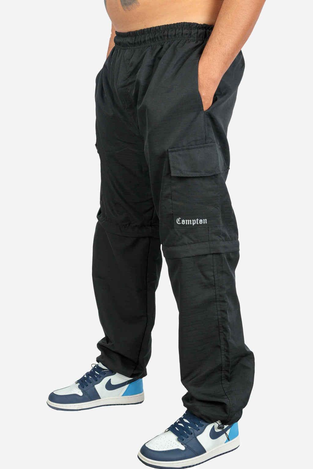 Calça Cargo Compton Vira Bermuda Preta