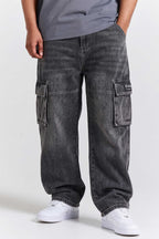 Calça Jeans Baggy Cargo Compton Straight Outta Black